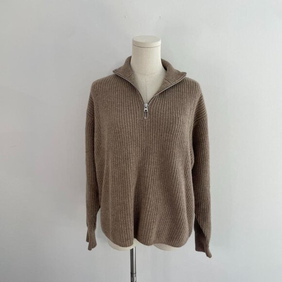 Jenni Kayne Cashmere Half Zip Sweater | Undyed Stone | Women’s Size Small - Picture 1 of 5